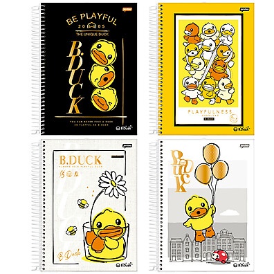 Caderno Universitário B.Duck: Kit 4 Unidades 10 Matérias