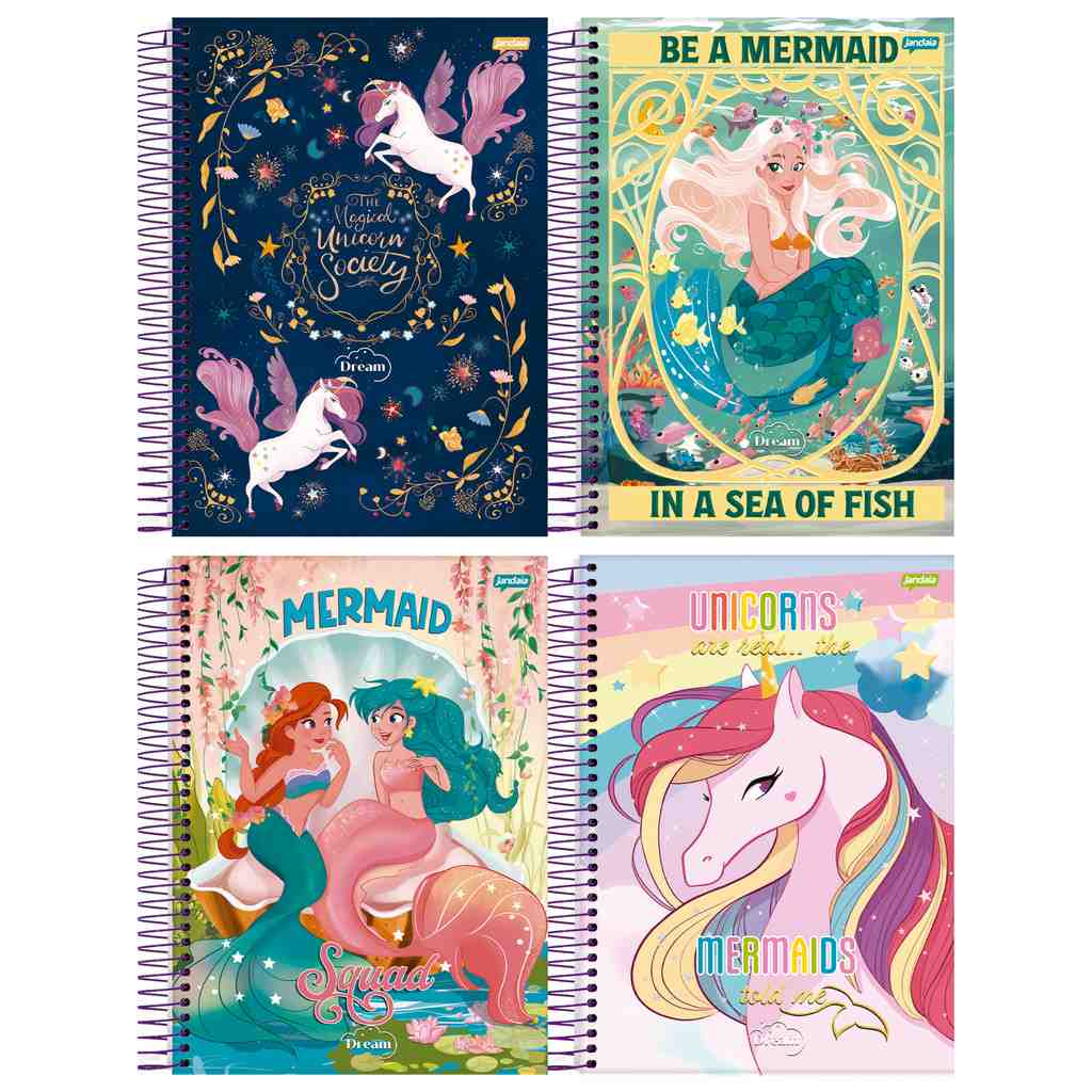 Caderno Universitário Dream Jandaia: Capa Dura, 80 Folhas e 4 Unidades