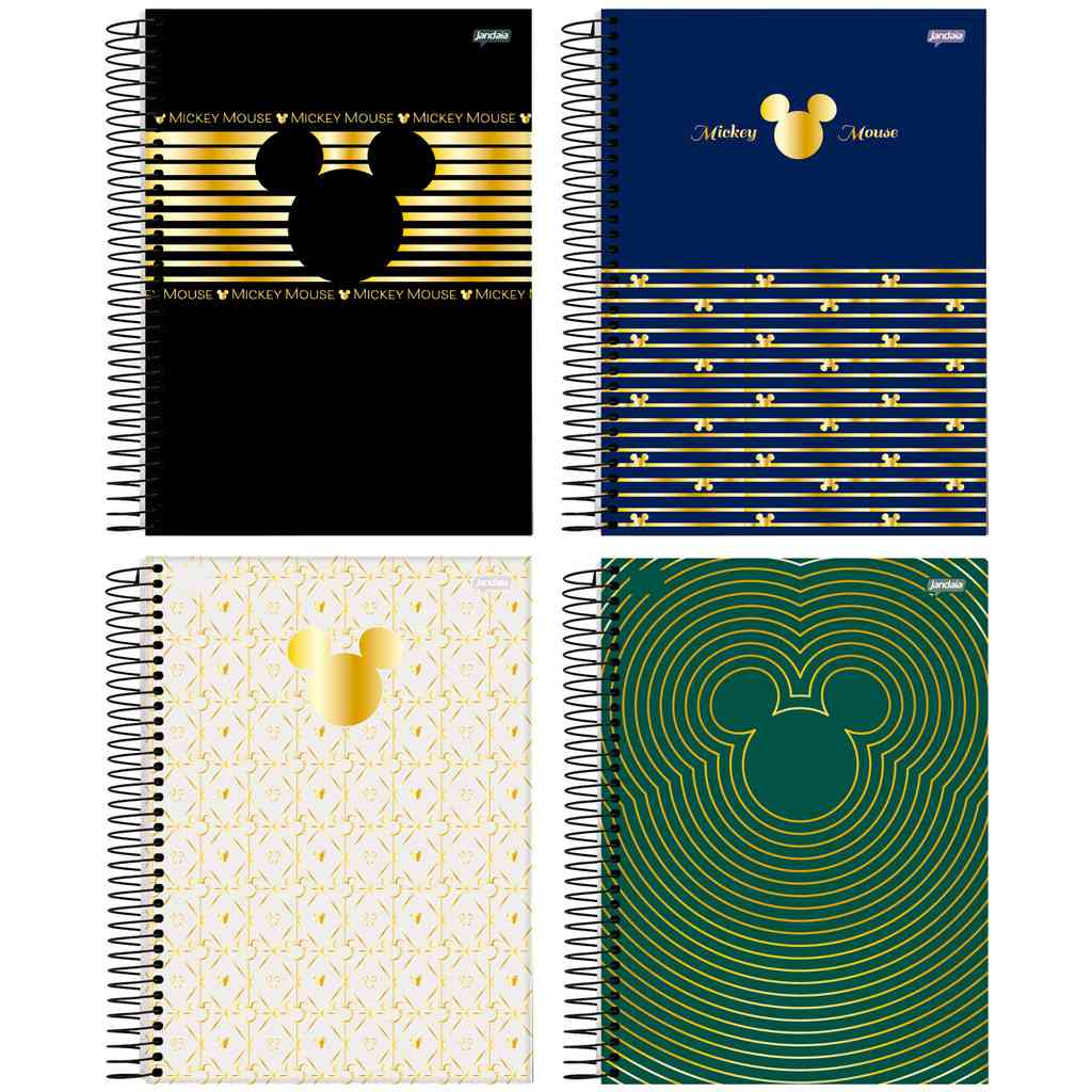 Caderno Universitário Mickey Arts Office - 4 Unidades Sortidas