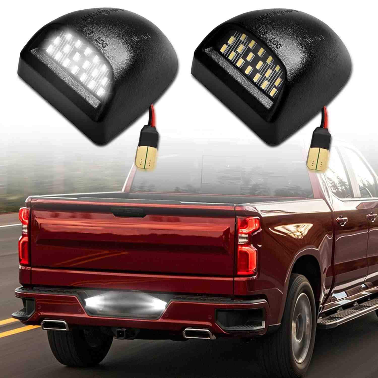 Kit 2 Luzes de Placa LED Xenon Branco 6000K para Cadillac Escalade, Silverado, Tahoe, Sierra, Yukon