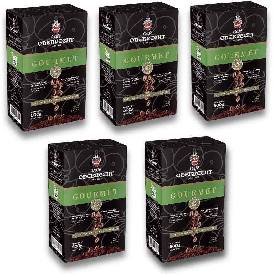 Kit 5 Pacotes de Café Odebrecht Torrado e Moido Gourmet Arábica Especial 500g - 5 x 500g