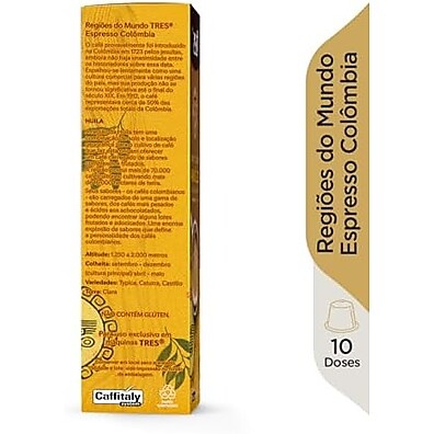 Café Espresso Colômbia TRES 3 Corações: 10 Cápsulas Intensas