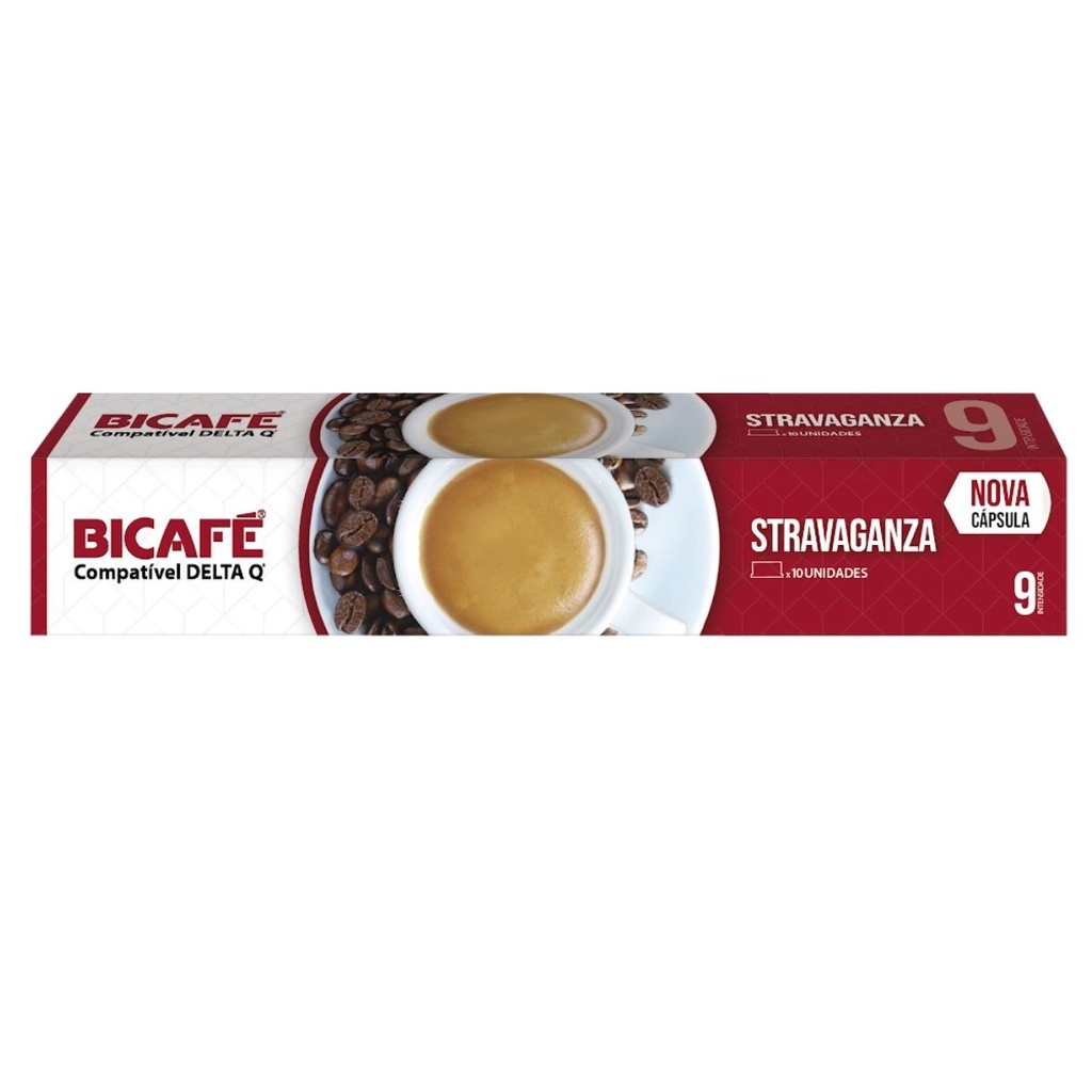 Café Stravaganza para Delta Q - 10 Cápsulas Bicafe Intensas e Compatíveis