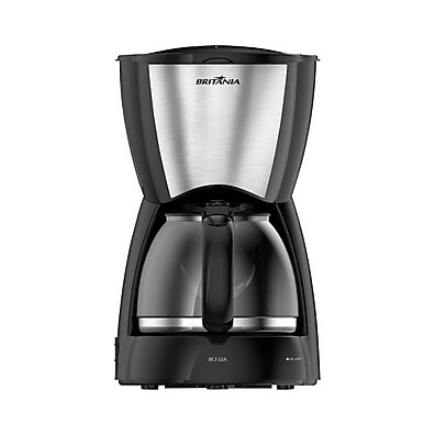 Cafeteira Britânia BCF32A: 30 Xícaras em Preto/Inox