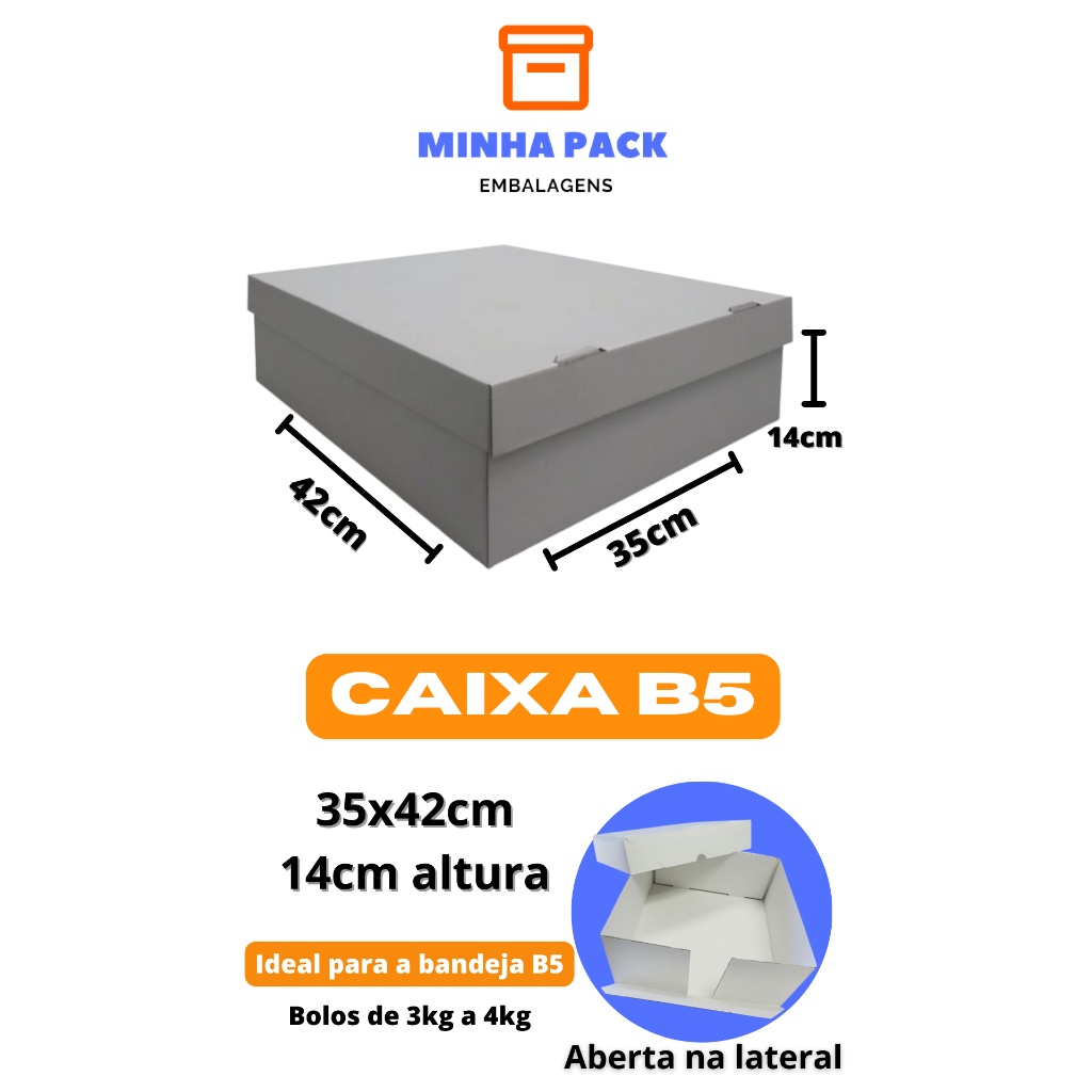 Caixa Bolo B5: 10un 35x42x14cm Perfeita!