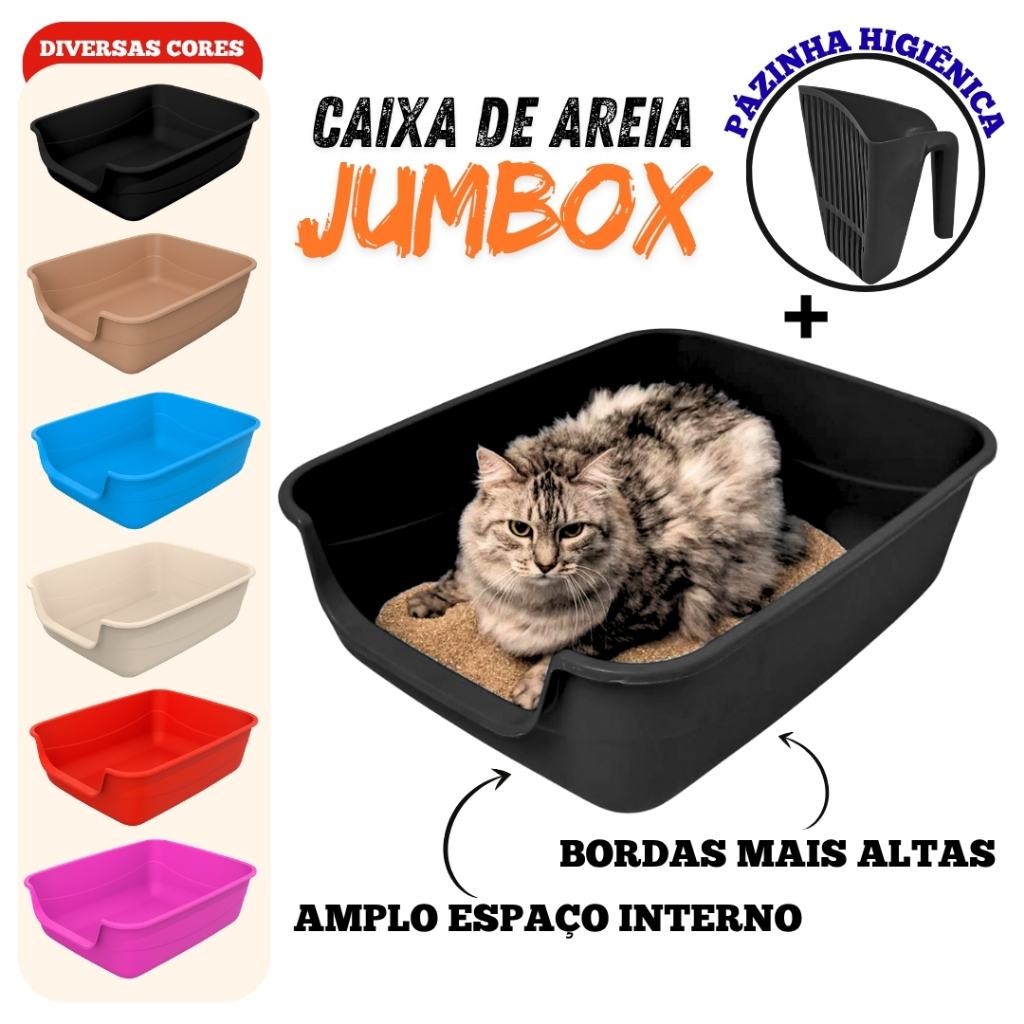 Caixa de Areia Jumbox para Gatos: A Mais Espaçosa e Higiênica do Mercado!