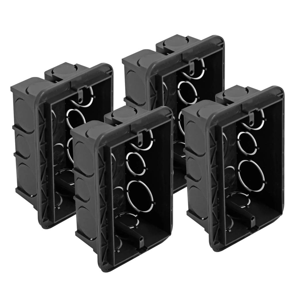 Caixa de Embutir 4x2: Kit com 4 Unidades Pial Preto