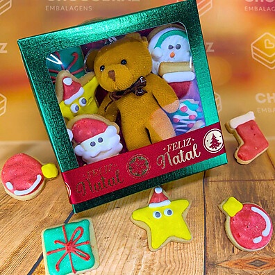 Caixa de Natal com Visor: Exponha Seus Presentes!
