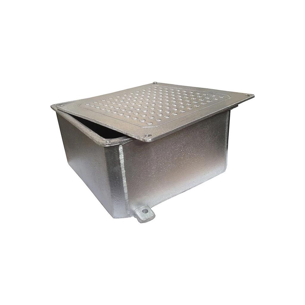Caixa de Passagem Piso: Alumínio 100x100x60mm Stampac