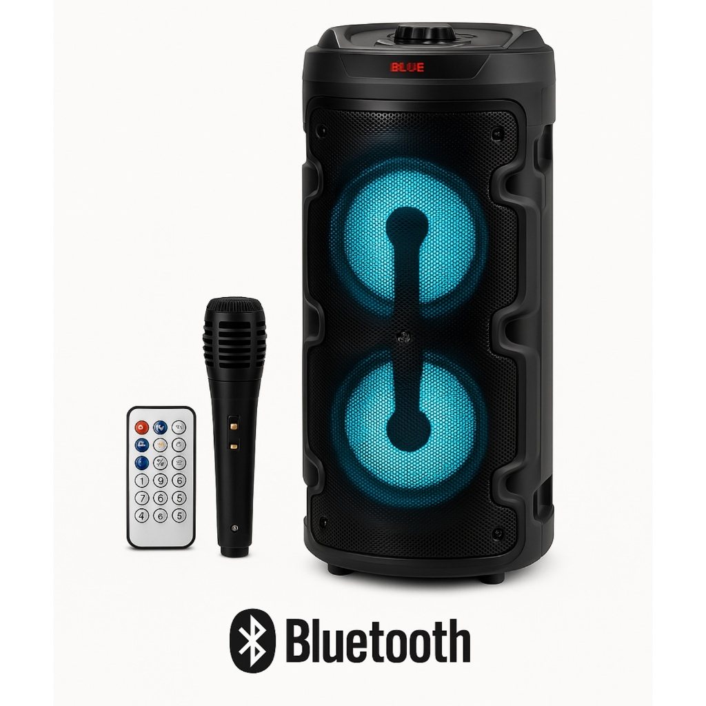 Caixa de Som Portátil com Microfone e Bluetooth – 20W RMS e Ultra Bass