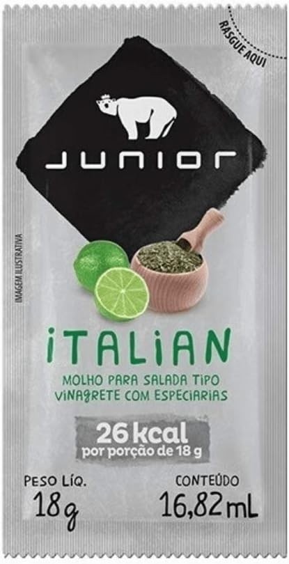 MOLHO ITALIAN JUNIOR SACHÊ 18G CAIXA 180 UNIDADES