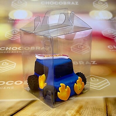 Caixa Maletinha Cristal em Acetato 7x7x9 cm - Ideal para Doces e Chocolates