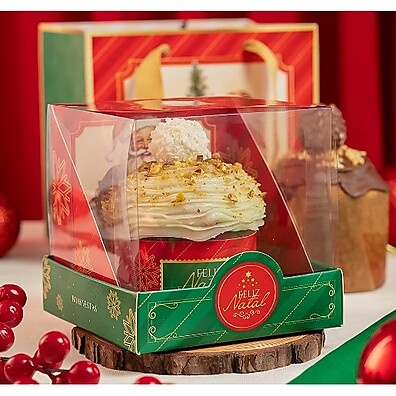 Caixa Mini Panetone Noel: Kit com 10 Unidades