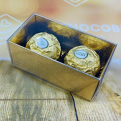 Caixa para 2 Doces Ouro: Elegância que Vende!