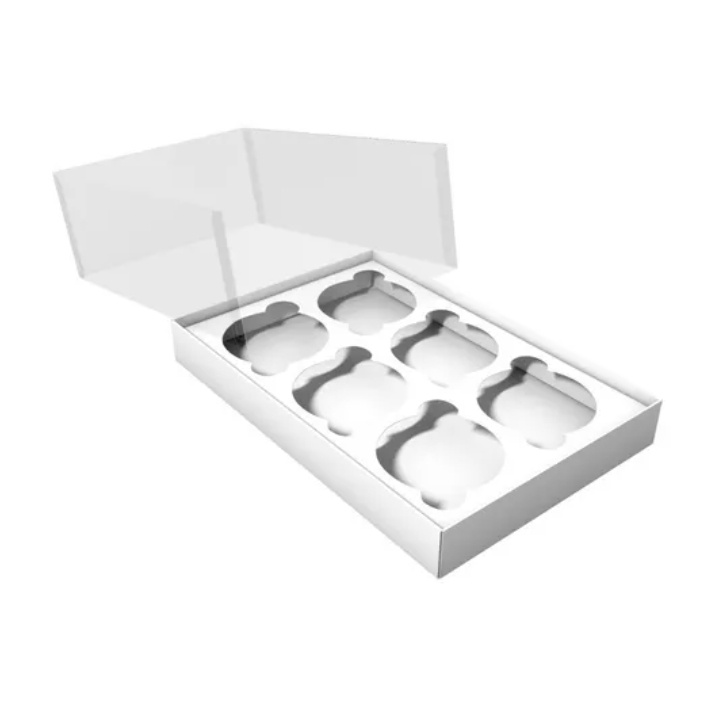 Caixa para 6 Cupcakes – 20 Unidades em Papel Firme