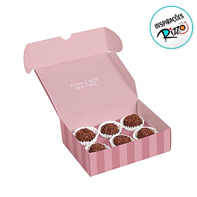 Caixa para Brigadeiros Dia das Mães Camélia - 10 Unidades