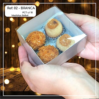 Caixa para Doces 8x8x4: Elegância em Acetato!