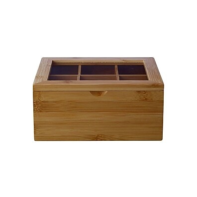 Caixa Porta Chá em Bambu 10x21x16cm – Organize Seus Chás com Estilo