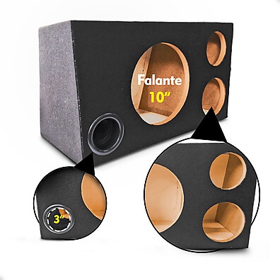 Caixa Trio Som Automotivo 10" 38L MDF 15mm - Gravão