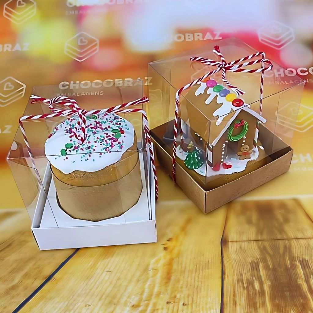 Caixas Cupcake: 100 Unidades com Visor Acetato