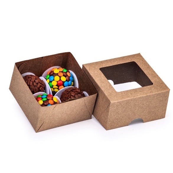 Caixas de Acetato com Visor para Brigadeiros Gourmet – 100 Unidades Práticas e Elegantes