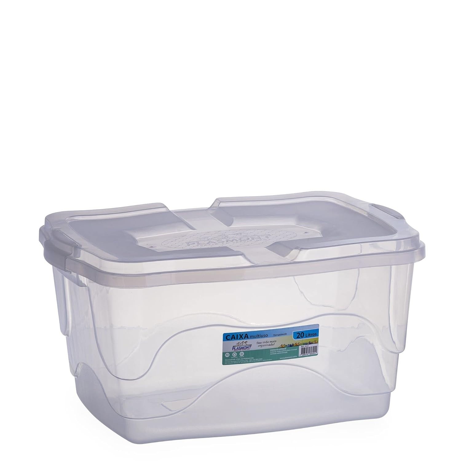 Kit 3 Caixas Organizadoras 20L com Tampa e Trava - Solução Perfeita para Armazenamento