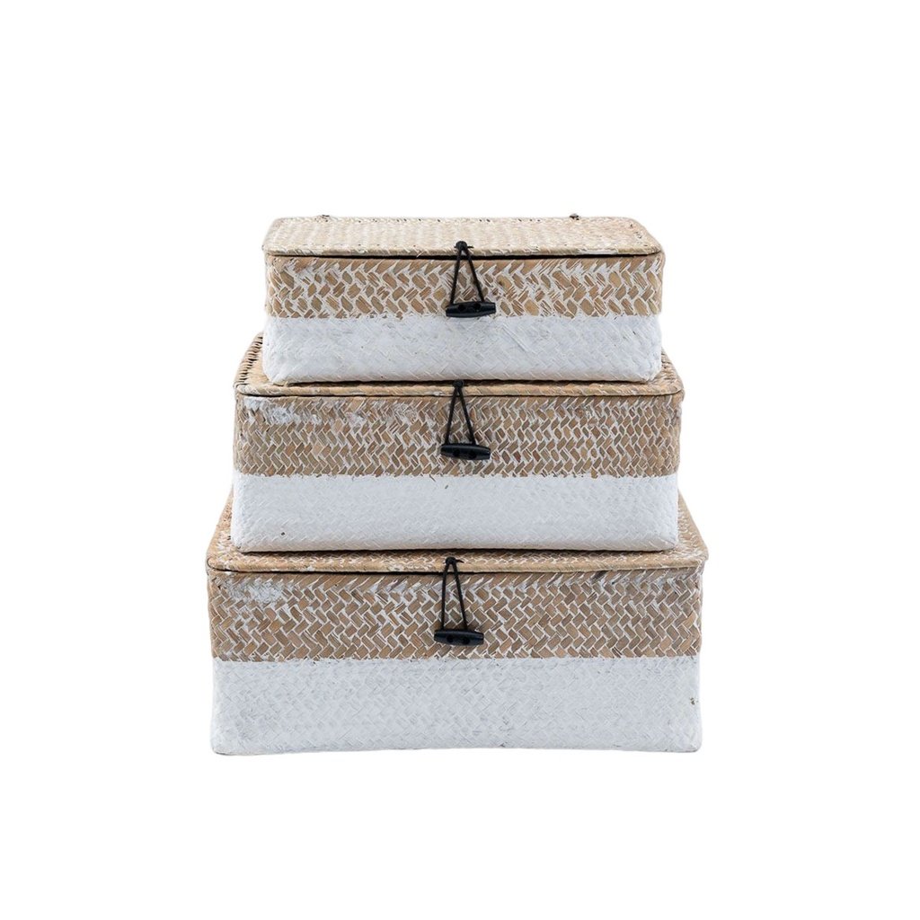 Caixas Organizadoras Seagrass: Kit 3 para Decorar!