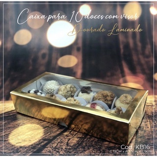 Caixas para Doces com Visor Dourado – Ideal para Presentes e Embalagens
