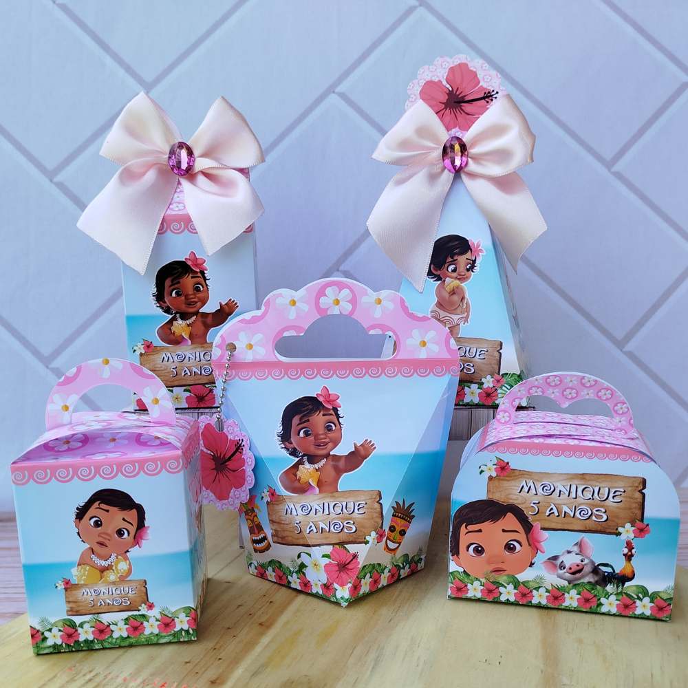 Caixas Personalizadas Moana Baby: Lembrancinhas Únicas para Festas