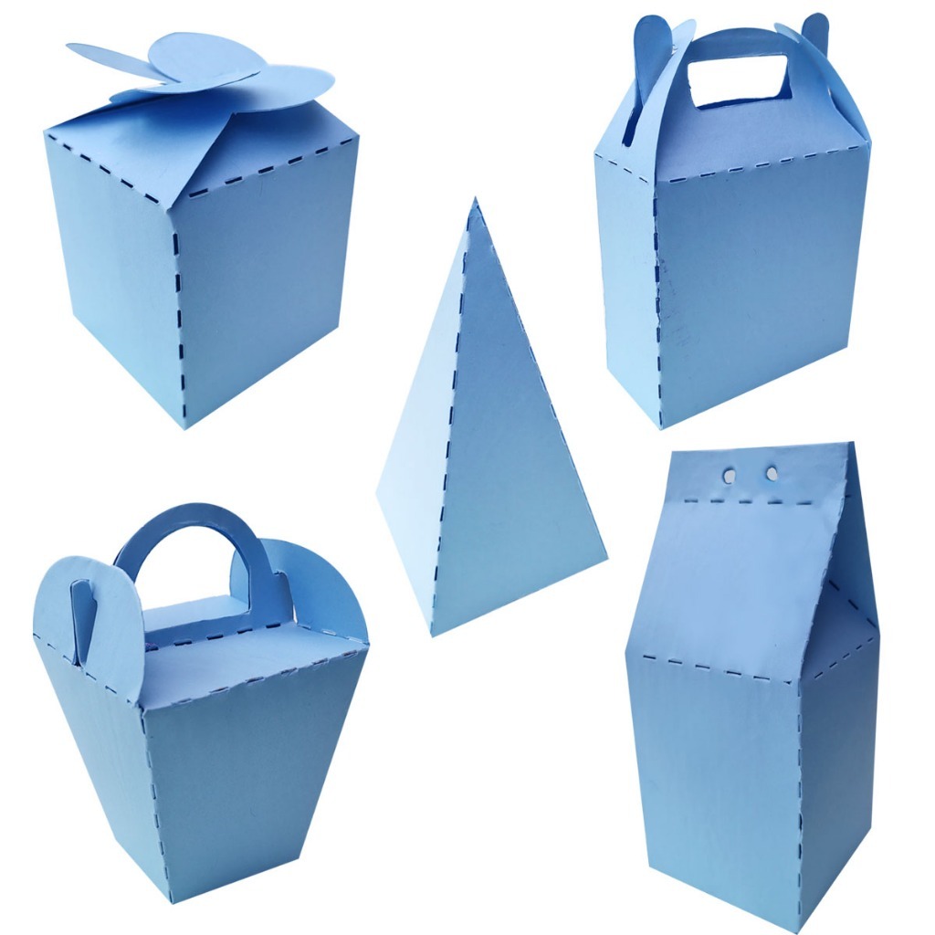 Caixinhas Azul Sem Personalização – Kit com 5 Modelos