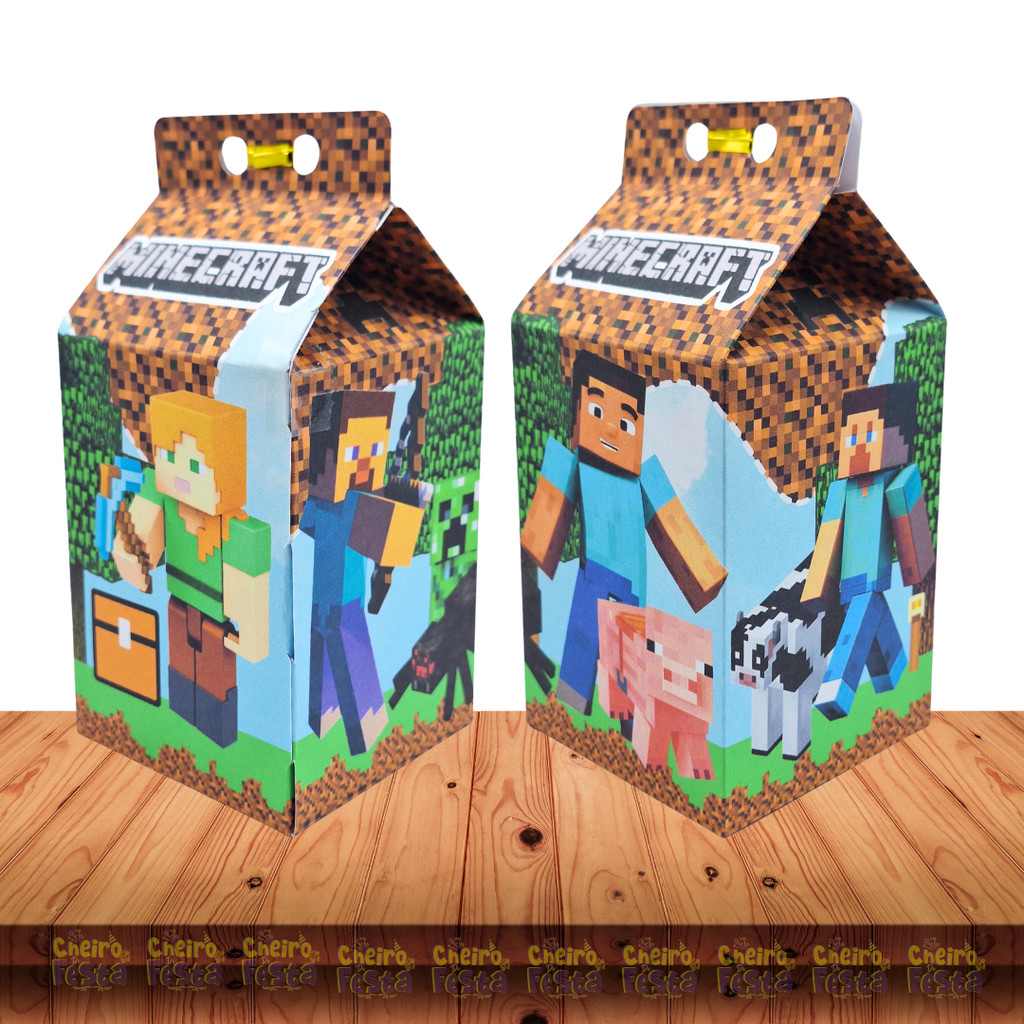 Caixinhas Milk Minecraft para Festa: Lembrancinhas Práticas e Encantadoras
