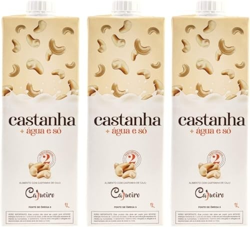 Kit c/3 Bebida Vegetal Cajueiro Castanha Água e Só 1L