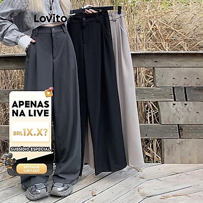 Calça Feminina Lisa Drapeada Live Hosts – Conforto e Estilo