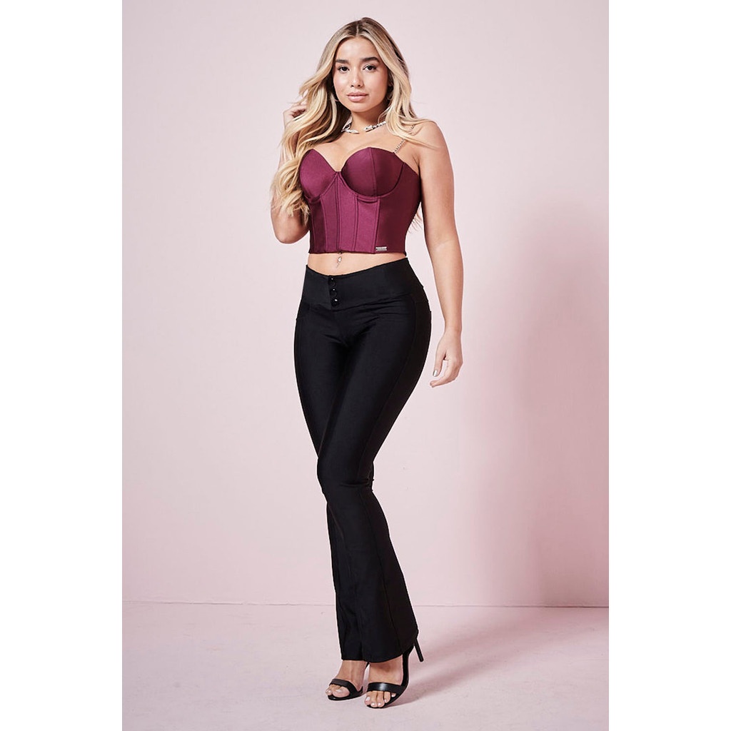 Calça Flare com Botões: Elegância Planet Girls