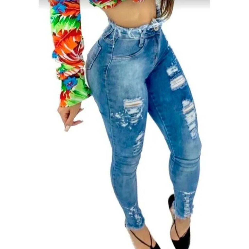 Calça Jeans Cintura Alta com Lycra: Modela o Corpo e Empina o Bumbum!