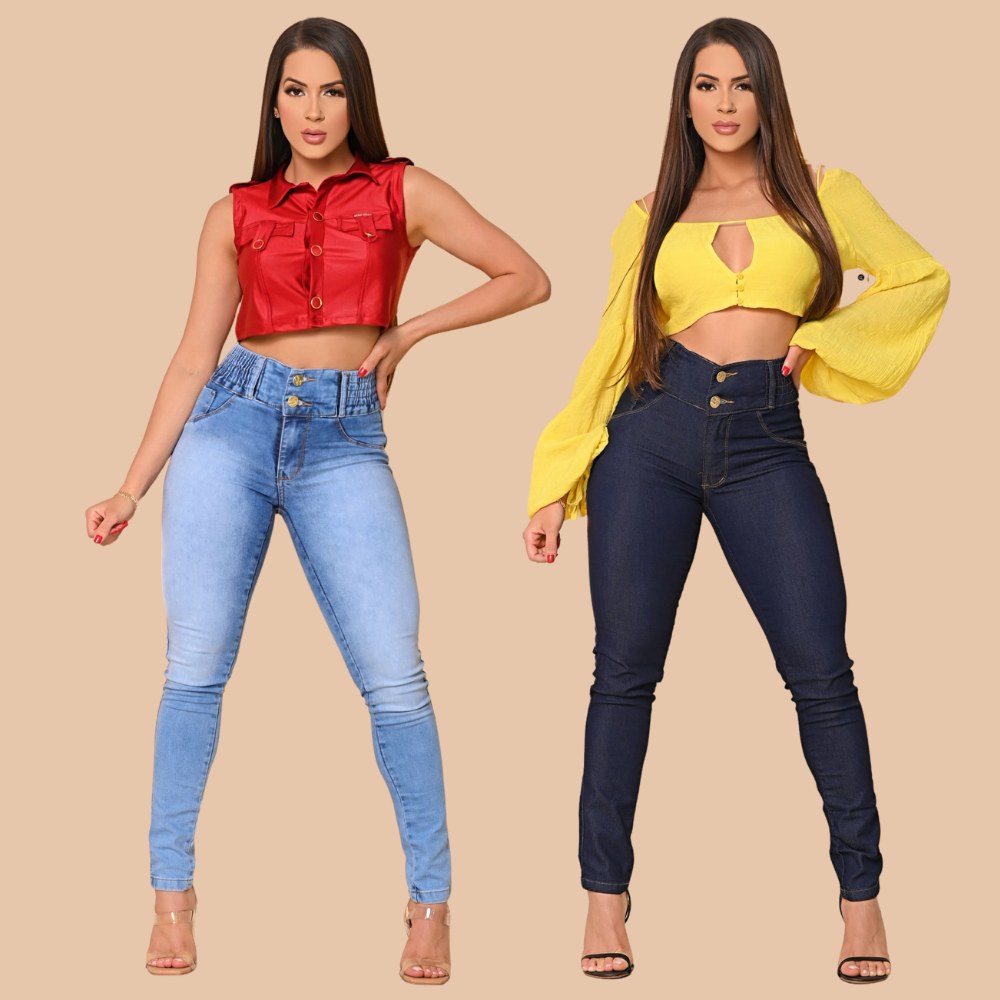Calça Jeans Levanta Bumbum Cós Alto: Modeladora e Confortável