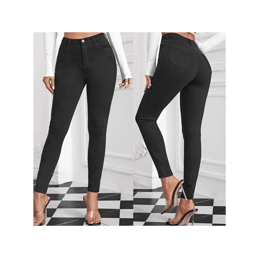 Calça Jeans Preta Premium que Levanta o Bumbum – Moda Perfeita!