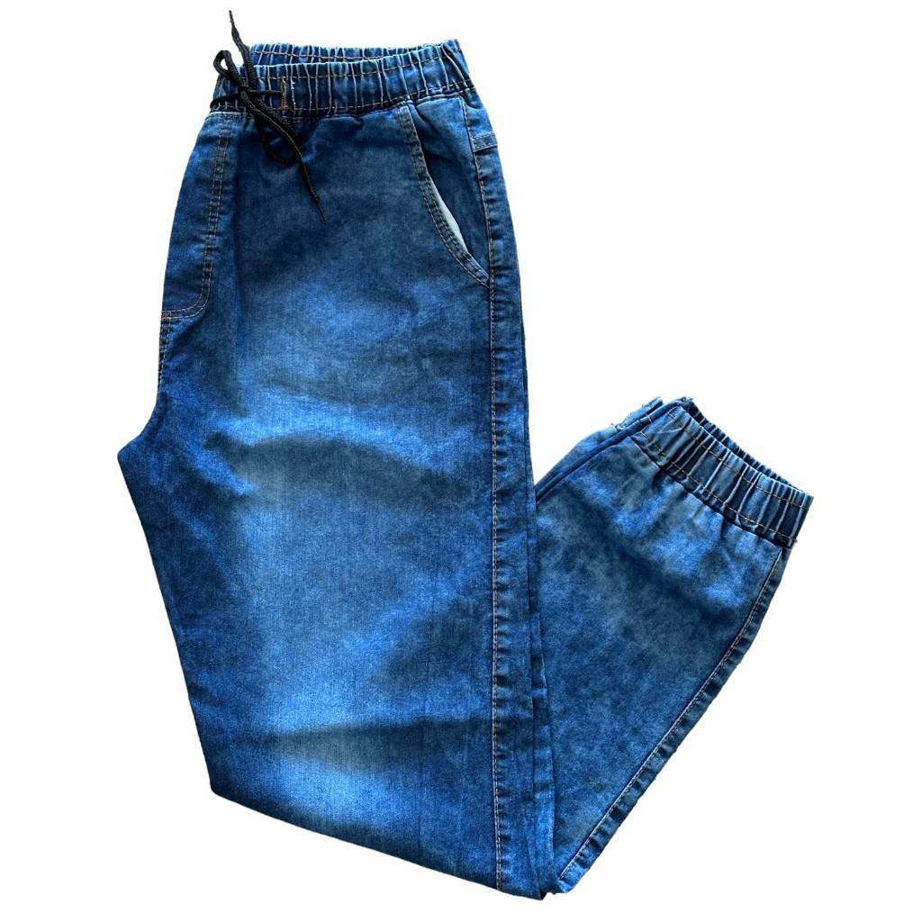 Calça Jogger Masculina Jeans Skinny com Elastano