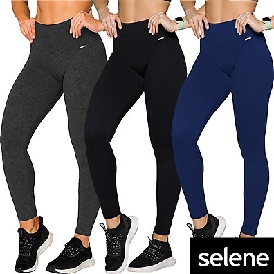 Calça Legging Selene Fitness Cintura Alta sem Transparência