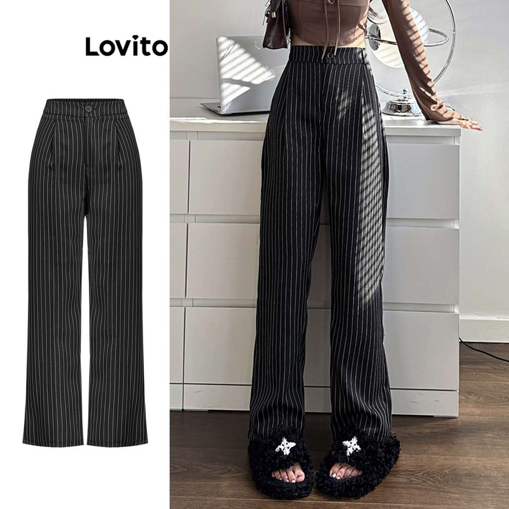 Calça Listrada Lovito: Elegância e Conforto
