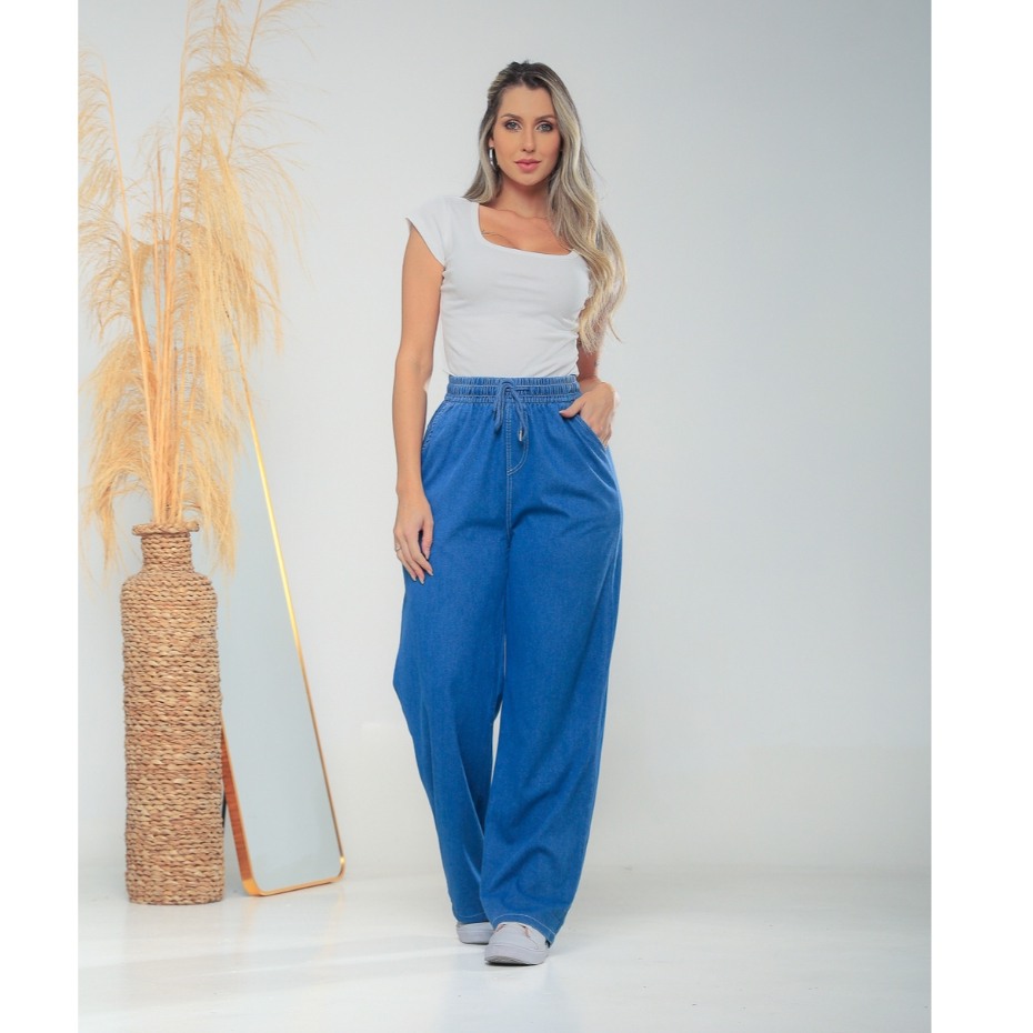 Calça Pantalona Jeans Fake: Conforto e Estilo na Medida Certa