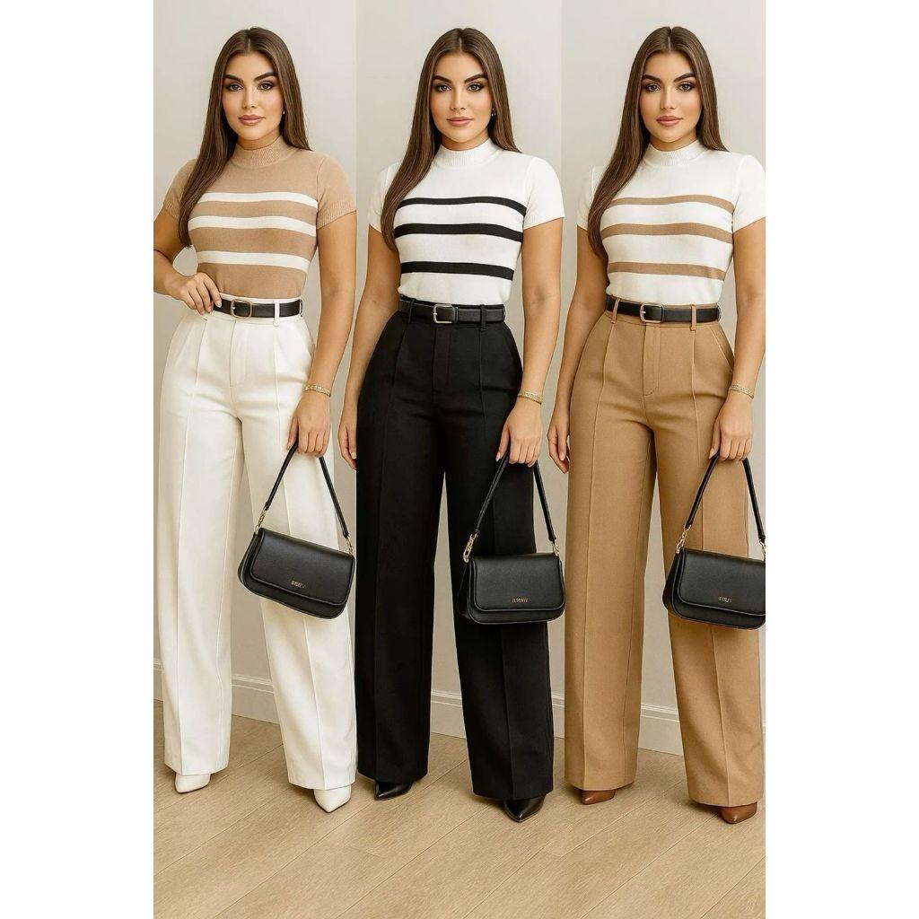 Calça Pantalona Premium Cintura Alta que Transforma seu Visual