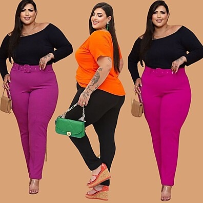 Calça Plus Size Feminina com Cinto: Estilo e Conforto para Toda Silhueta