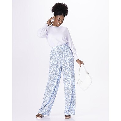 Calça Reta Feminina Floral em Viscose Texturizada – Conforto e Estilo