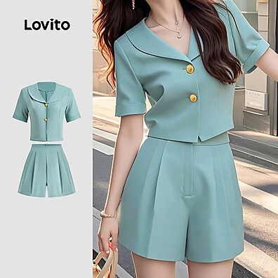 Calças e Blusas Plissadas Lovito: Elegância Casual