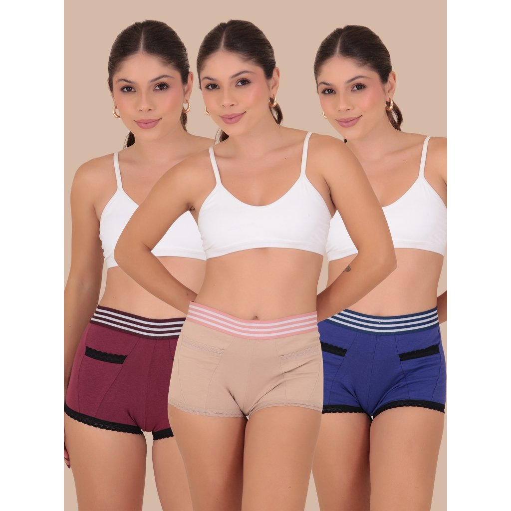 Calcinha Short Maui: Kit 3 Algodão Conforto