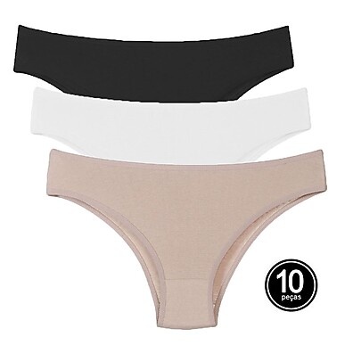 Calcinha Tanga Algodão: Kit 10 Conforto!