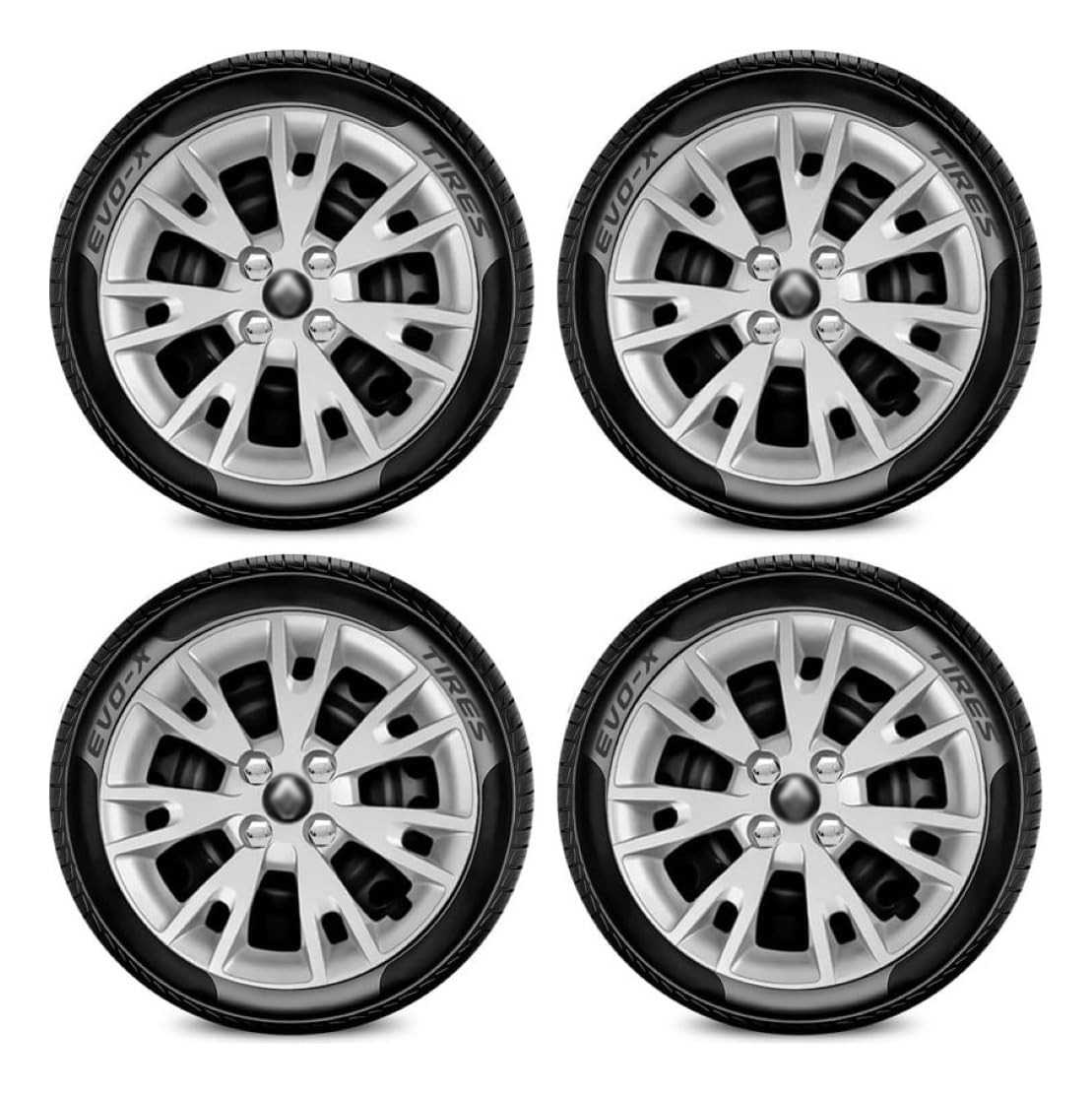 Kit 4 Calotas Aro 15 Logan Sandero 2019-2021 Emblema Preto - Renove Seu Carro!