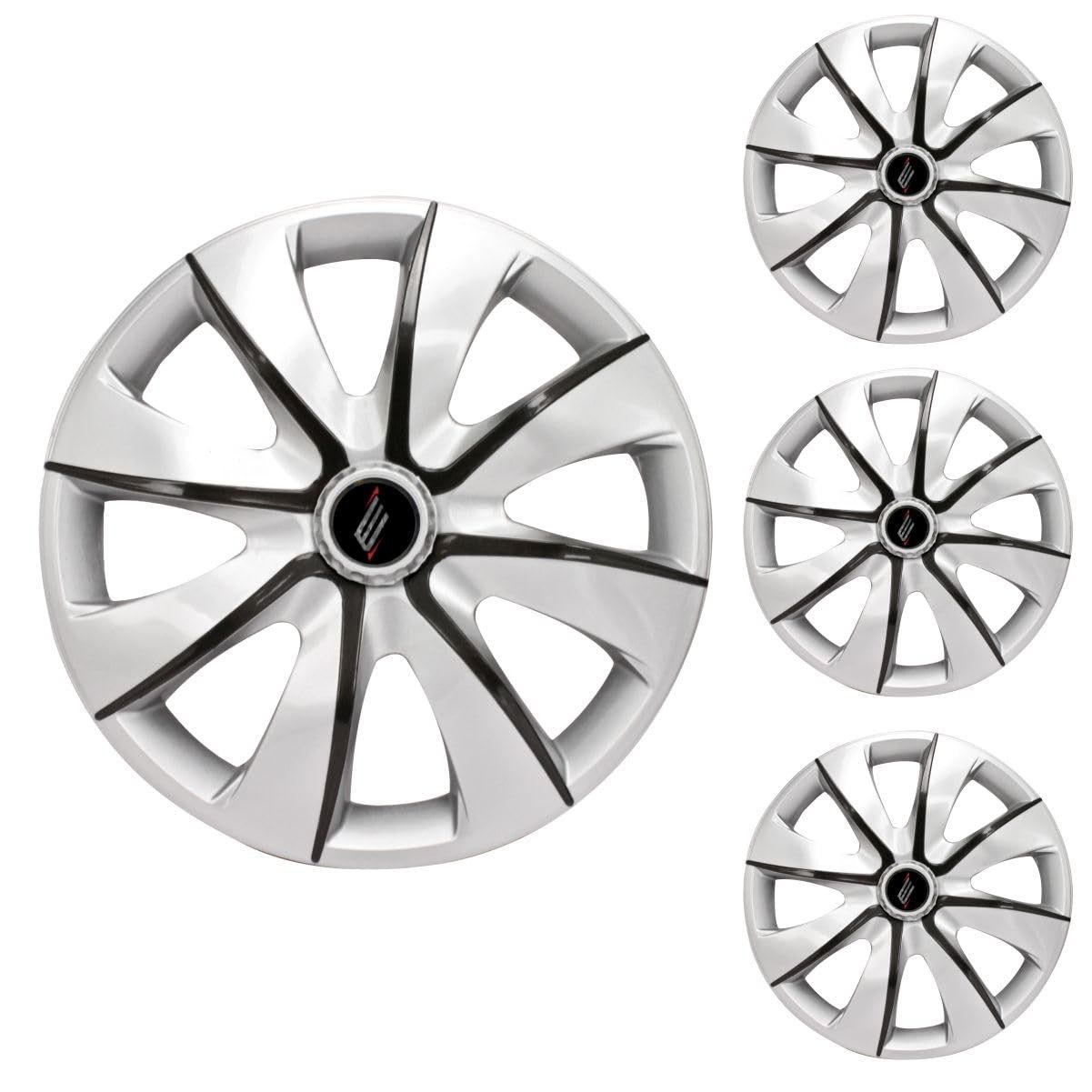 Jogo de Calotas Prime Silver Graphite Aro 13 Universal - Elitte Motors