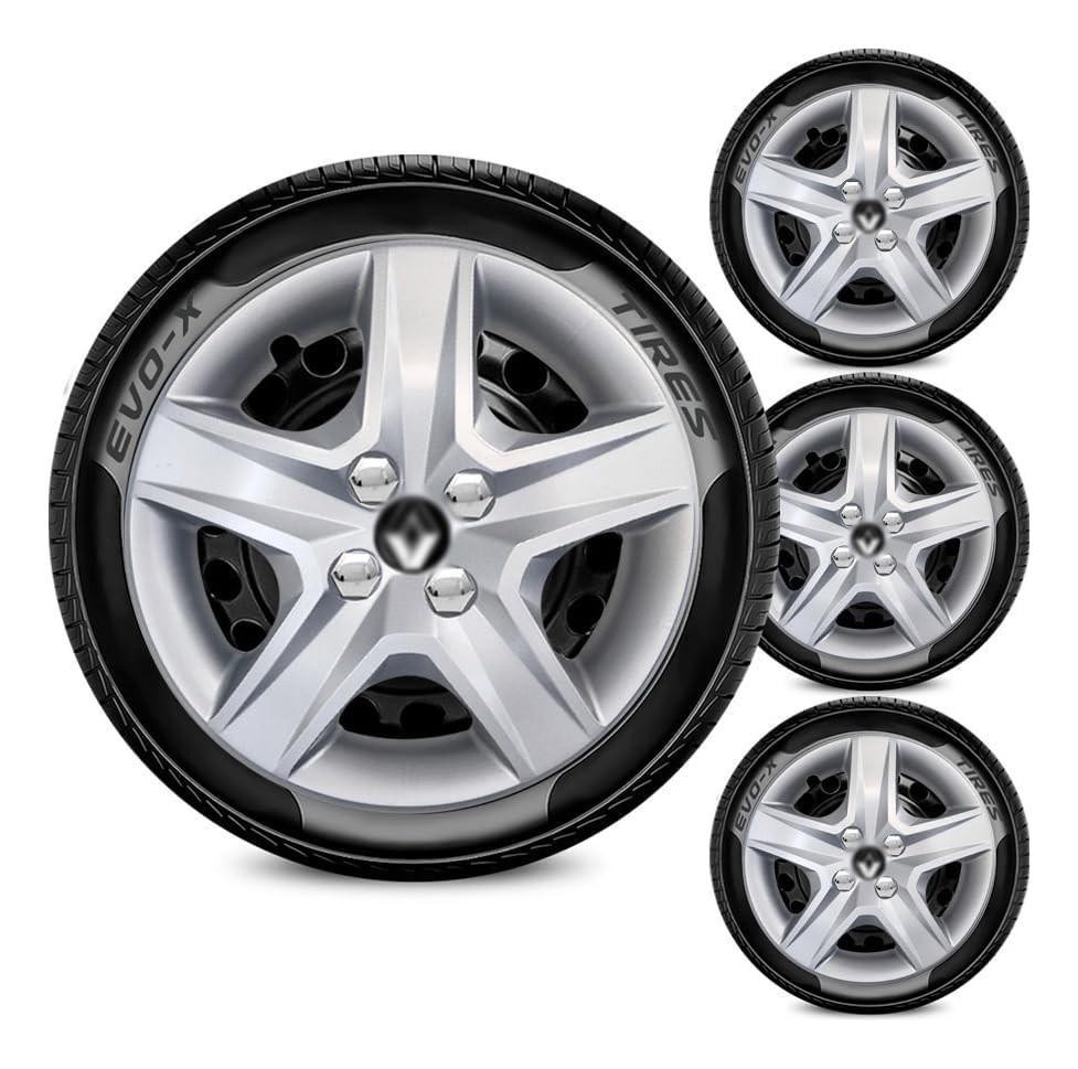 Jogo de Calotas Aro 15 4x100 Design Sandero com Emblema Preto - Renove Seu Carro!